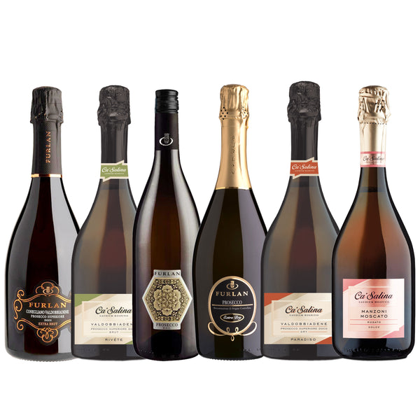 A mixed case of Prosecco and sparkling wine