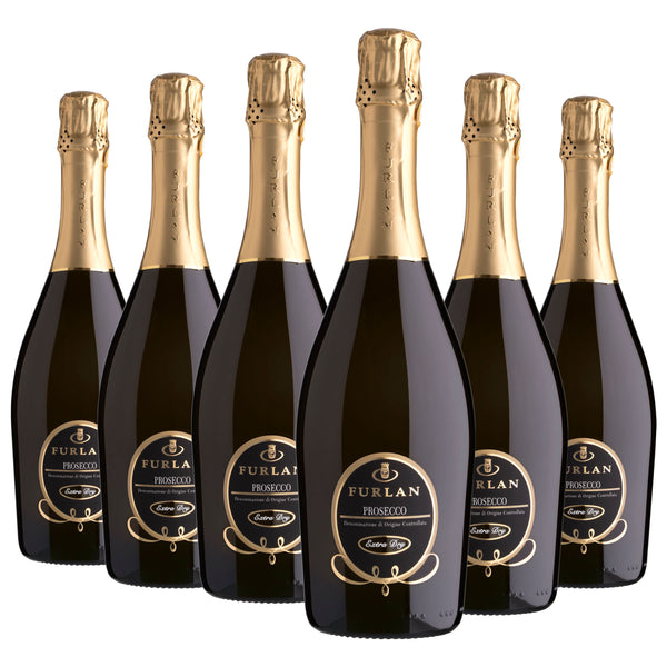 A case of 6 bottles of Furlan Prosecco DOC Extra Dry (medium dry to your taste)