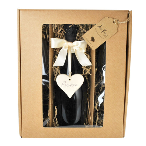 Love Prosecco with Prosecco Heart and Glasses Gift Set