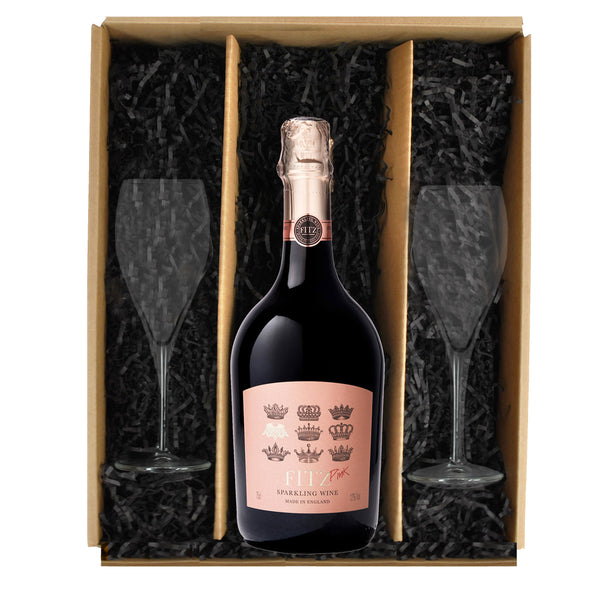 Fitz Pink Gift Set with Two Fizz Glasses