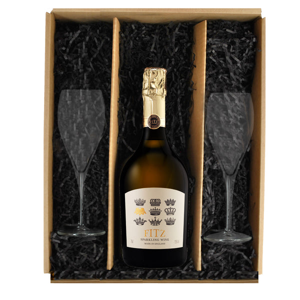 Fitz White Gift Set with Two Fizz Glasses