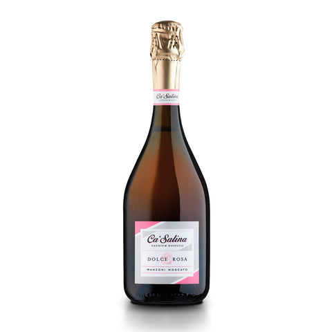 Sparkling Pink Moscato very sweet with a pink, grey and white label lower alcohol 7% ABV