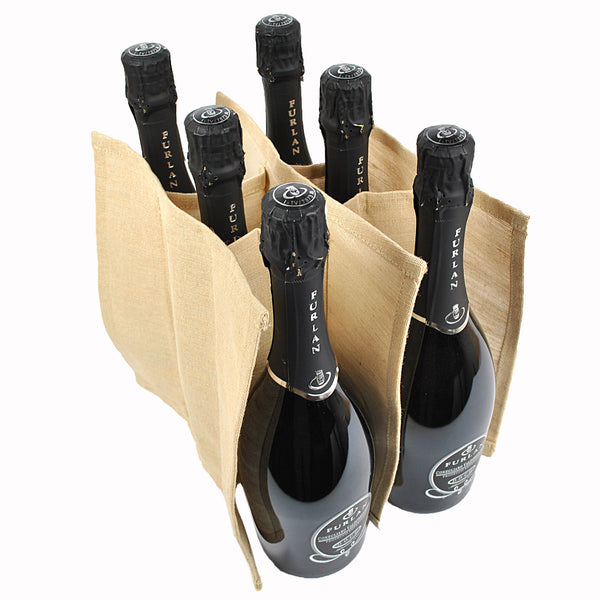 Love Wine Shopping Bag / 6 Bottle Wine Carrier with a Removable Divider