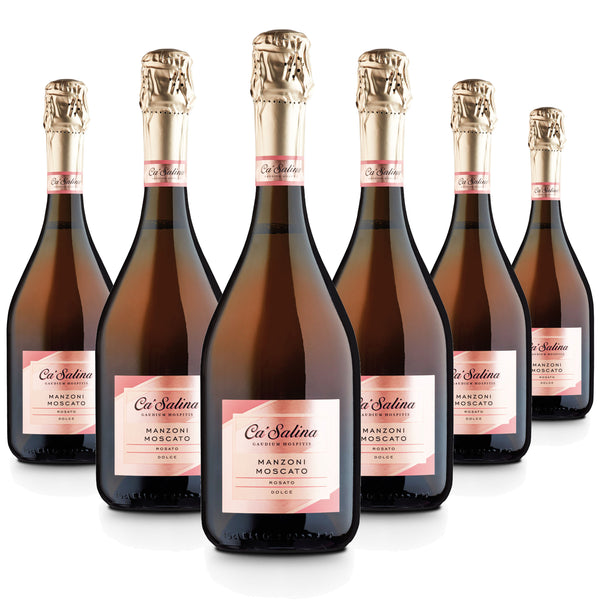 A case of Ca'Salina Sparkling Pink Moscato wine 6 bottles x 750ml