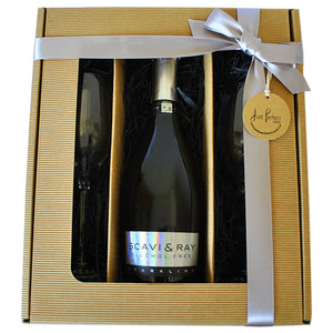 Scavi & Ray Non Alcoholic Sparkling Wine and Glasses Gift Set